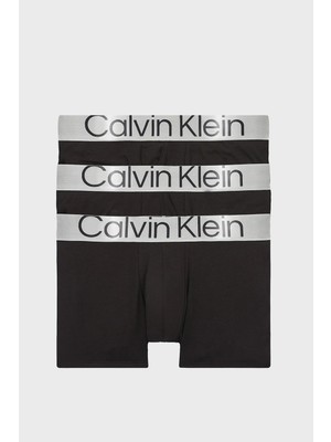 Calvin Klein Logolu Elastik Bel Bantlı Pamuklu 3 Pack Boxer Erkek Boxer 000NB3130A 7V1