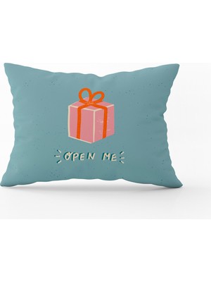 Cango Home Mavi Yılbaşı  Temalı Kırlent Yastık Kılıfı - CGH212-3550 Çift Tarafı Baskılı