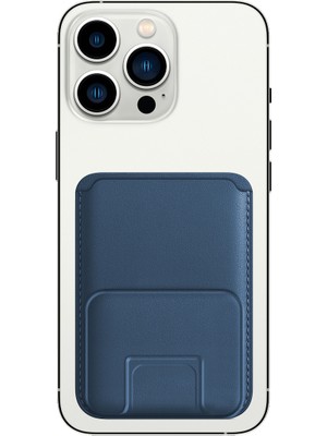 Buff iPhone Walletmag Stand Deri Cüzdan Blue