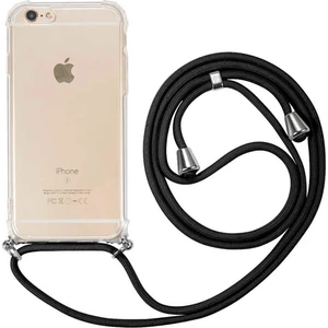 Apple iphone 5s Kılıf Omuz Boyun Askılı Ipli Şeffaf Antişok X-Rop Kılıf Dört Köşeli Darbe Koruma