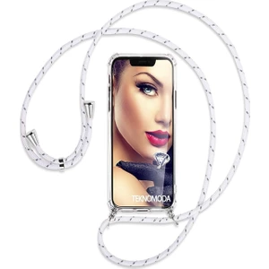 Apple iphone 7 Kılıf Omuz Boyun Askılı Ipli Şeffaf Antişok X-Rop Kılıf Dört Köşeli Darbe Koruma