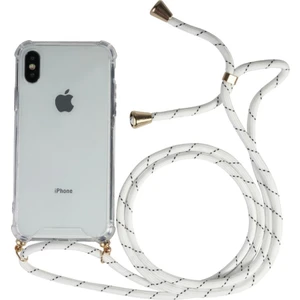 Apple iphone x Kılıf Omuz Boyun Askılı Ipli Şeffaf Antişok X-Rop Kılıf Dört Köşeli Darbe Koruma
