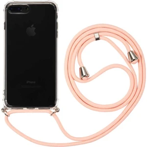 Apple iphone 6s Plus Kılıf Omuz Boyun Askılı Ipli Şeffaf Antişok X-Rop Kılıf Dört Köşeli Darbe Koruma