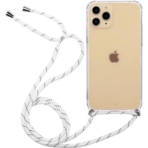 Apple iphone 12 Pro Max Kılıf Omuz Boyun Askılı Ipli Şeffaf Antişok X-Rop Kılıf Dört Köşeli Darbe Koruma