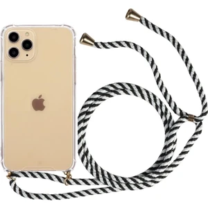 Apple iphone 12 Pro Max Kılıf Omuz Boyun Askılı Ipli Şeffaf Antişok X-Rop Kılıf Dört Köşeli Darbe Koruma