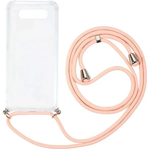 Samsung Galaxy S10 Plus G975 Kılıf Omuz Boyun Askılı Ipli Şeffaf Antişok X-Rop Kılıf Dört Köşeli Darbe Koruma