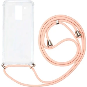 Samsung Galaxy S9 G960 Kılıf Omuz Boyun Askılı Ipli Şeffaf Antişok X-Rop Kılıf Dört Köşeli Darbe Koruma