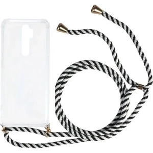 Oppo Reno2 Z CPH1951 Kılıf Omuz Boyun Askılı Ipli Şeffaf Antişok X-Rop Kılıf Dört Köşeli Darbe Koruma