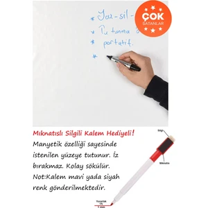 Kaizen Market  Manyetik Yapışkanlı Beyaz Manyetik Kağıt Tahta 2 Li (60X100 Cm)