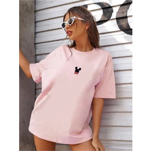 Kadın Sırt Baskılı Mickey Mouse T-Shirt