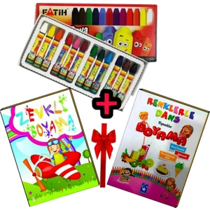 12 Renk Pastel Boya+2 Adet Boyama kitabı