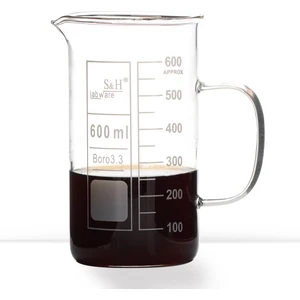 S&H Labware 600 ml Kulplu Beher (Uzun Form)