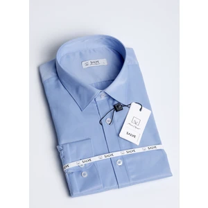 Salvekolay Ütülenebilir Slim Fit Mavi Gömlek 22133