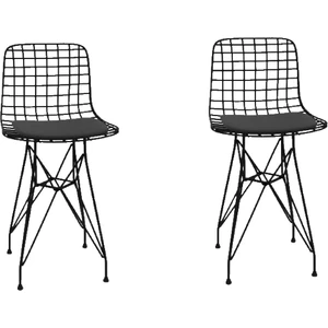 Knsz ufak boy tel bar sandalyesi 2 li uslu syhsyh 55 cm oturma yüksekliği mutfak bahçe cafe ofis