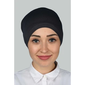 Hazır Pratik Geçmeli Lastikli Tesettür Bone - Füme