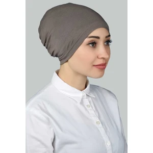 Al-Tobeh Hazır Pratik Geçmeli Lastikli Tesettür Bone - Koyu Vizon