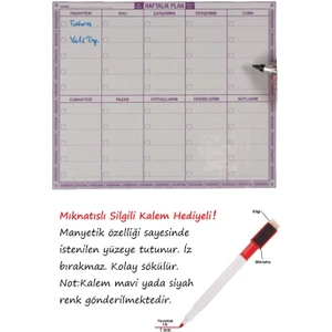 Kaizen Market Manyetik Yapışkanlı Haftalık Planlayıcı Mini Akıllı Kağıt Tahta 3 Lu Paket