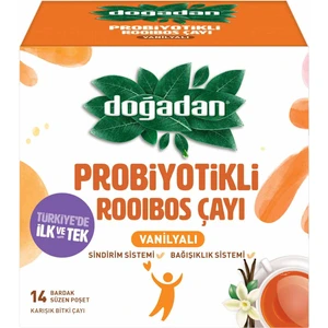 14'lü Kafeinsiz Vanilyalı Rooibos Probiyotikli Bitki Çayı - Yumuşak İçim ve Bağışıklık Destekleyici