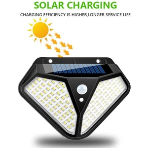 Sensörlü Solar Dış Mekan 102 Ledli Bahçe Lamba