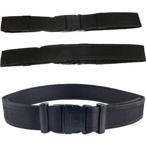 Siyah Kalın Palaska - Ayarlanabilir Cırtlı Outdoor Kemer - 5 cm