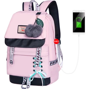 Kızlar Için Sırt Çantaları 6 - 12 Yaş Çocuklar Için Okul Çantası Su Geçirmez - Pembe (Yurt Dışından)