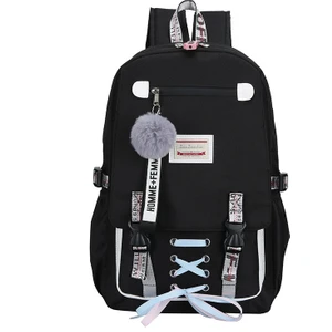 USB Şarj Portlu Öğrenci Sırt Çantası - Siyah (Yurt Dışından)