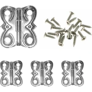 4 Adet Eko Menteşe Nikel ve Vidaları 20x18 mm Kutu ve Sandık Menteşesi Hobi Maket