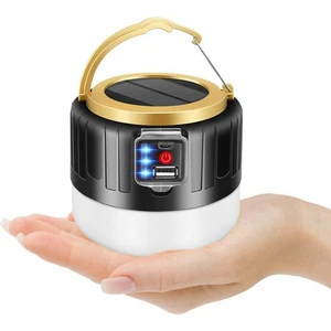 Taşınabilir Açık Kamp Lambası Fener W / Uzaktan Kumanda Güneş USB Çadır Işık Altın (Yurt Dışından)