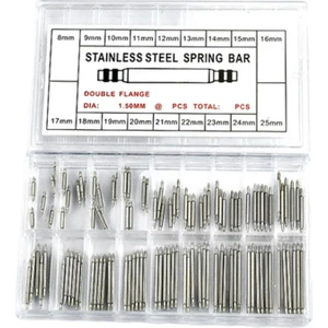 144X Paslanmaz Çelik Saat Kayış Bağlantı Pimleri 8-25MM Onarım Kiti 18 Boyutlar (Yurt Dşından)