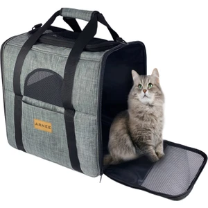 Gri Büyük Boy Kedi ve Köpek Taşıma Çantası