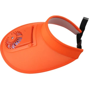Güneş Fan Şapka Güneş Paneli Açık Yürüyüş Portakal Için Powered Sun Visor Şapka