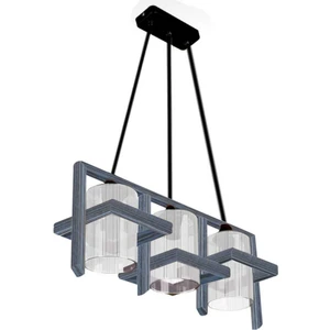 Zuhal Aydınlatma Doğal Ahşap Boyalı Ahşap Brown 3lü Avize