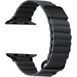 Apple Watch Uyumlu 4 5 6 7 45MM 44MM 42MM Manyetik Lüks Deri Loop Kordon