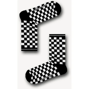 Neşeli Çoraplar Siyah Dama Desenli Atletik Erkek Çorap