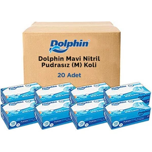 Mavi Nitril Eldiven Pudrasız (M) 100lü Paket 20 Adet