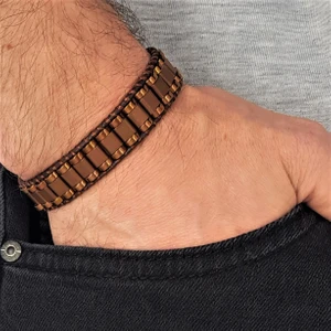 Seven Art Jewelry Doğal Taş Hematit Taşı Erkek Bileklik