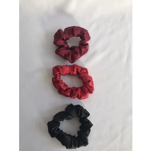 Pratik Dikisco Kadın 3^lü Saç Saten Scrunchie Lastikli Simit Toka Seti