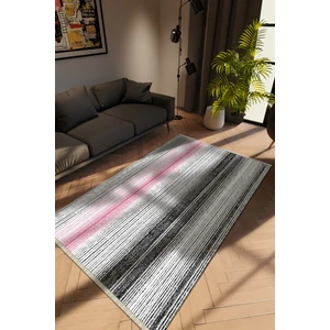 10 Post Online Modern Çizgili Karışık Renkli Dijital Baskı Halı Kaydırmaz İnce Yıkanabilir