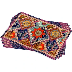 Cango Home Kahverengi Çok Renkli Etnik Vintage Desenli Dijital Baskı Kırlent Amerikan Servisi 4'lü Set CGH740-AS