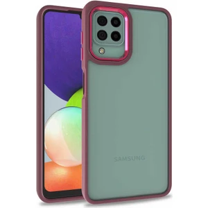 Samsung Galaxy A12 Kılıf Kamera Nikelaj Kenar Renkli Kapak