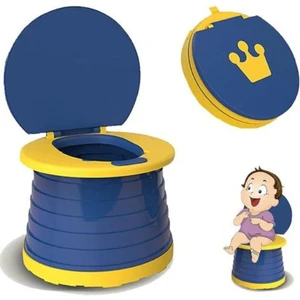 Mooiebaby's Katlanabilir Çocuk Tuvaleti, Çok Fonksiyonlu Alıştırma Tuvaleti, Carry Potty , Taşınabilir Lazımlık (Mavi)