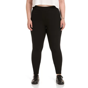 Disentis Modest Büyük Beden Fitilli Beli Lastikli Bilek Hizasında Siyah Bayan Tayt