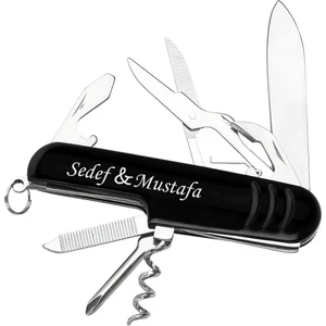 Sedef Silver Kişiye Özel Isim Yazılabilir Isimli Çok Fonksiyonlu Hediyelik Kamp Cep Çakısı