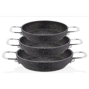Casa Milano Black Line 18-20-22 cm Kapaksız Sahan Seti