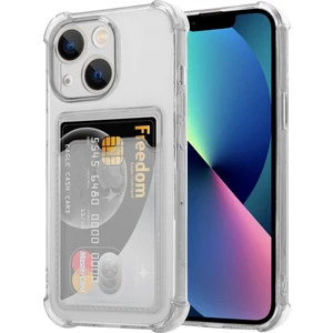 Bilişim Aksesuar Iphone 13 Şeffaf Kartlıklı Köşe Korumalı Silikon Kılıf Kapak