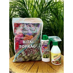 Bitki Toprağı Perlit Karışımlı 2,5 L+Genel Bitki Besini 225 Ml+Böcek Kovucu 250 Ml