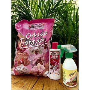 Orkide Toprağı 3 Lt+Orkide Çiçek Açtıran Bitki Besini 225 Ml+Böcek Kovucu 250 Ml