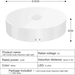 Hareket Sensörlü ve Fotoselli Şarjlı Yuvarlak LED Lamba