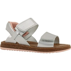 Kids A More Minta Kız Çocuk Deri Sandalet Gümüş