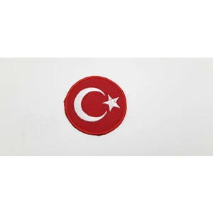 Be Beauty dairesel Türk Bayrağı " 6 cm Çapında Arma Yama Patch (1 Adet)